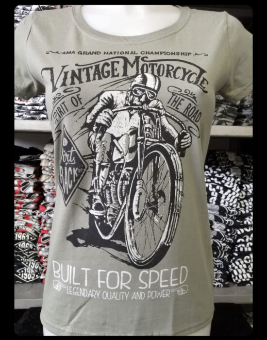 Vintage Motorcycle Olive (lady)